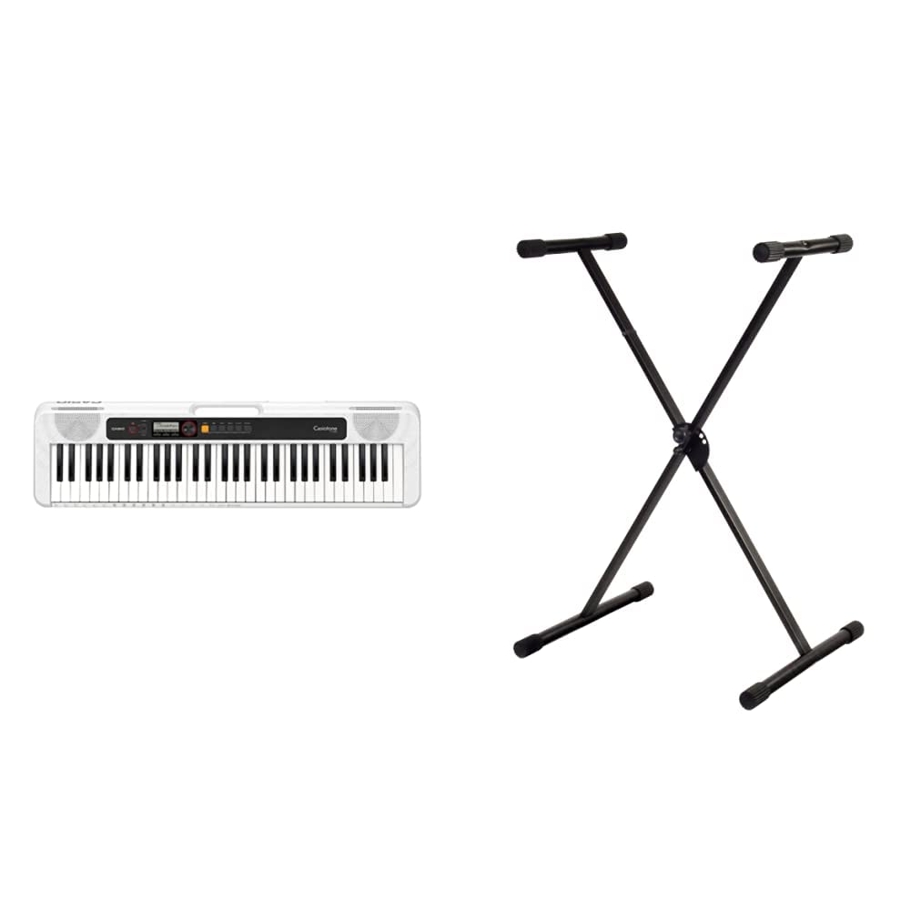 Casio CT-S200WE CASIOTONE Keyboard mit 61 Standardtasten und Begleitautomatik, weiss & FX F900520 Ke