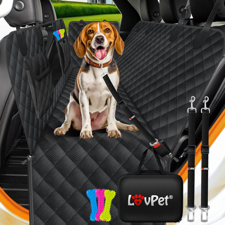 Lovpet® 2in1 Hundedecke für Auto Rückbank & Kofferraum mit Seitenschutz und Sichtfenster Kofferraums