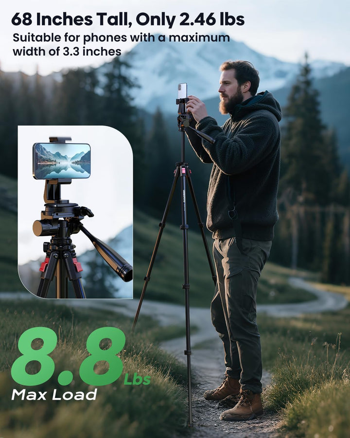 173cm Leichtes Kamerastativ, kompaktes tragbares Aluminium-Reisestativ für DSLR/SLR, kompatibel mit