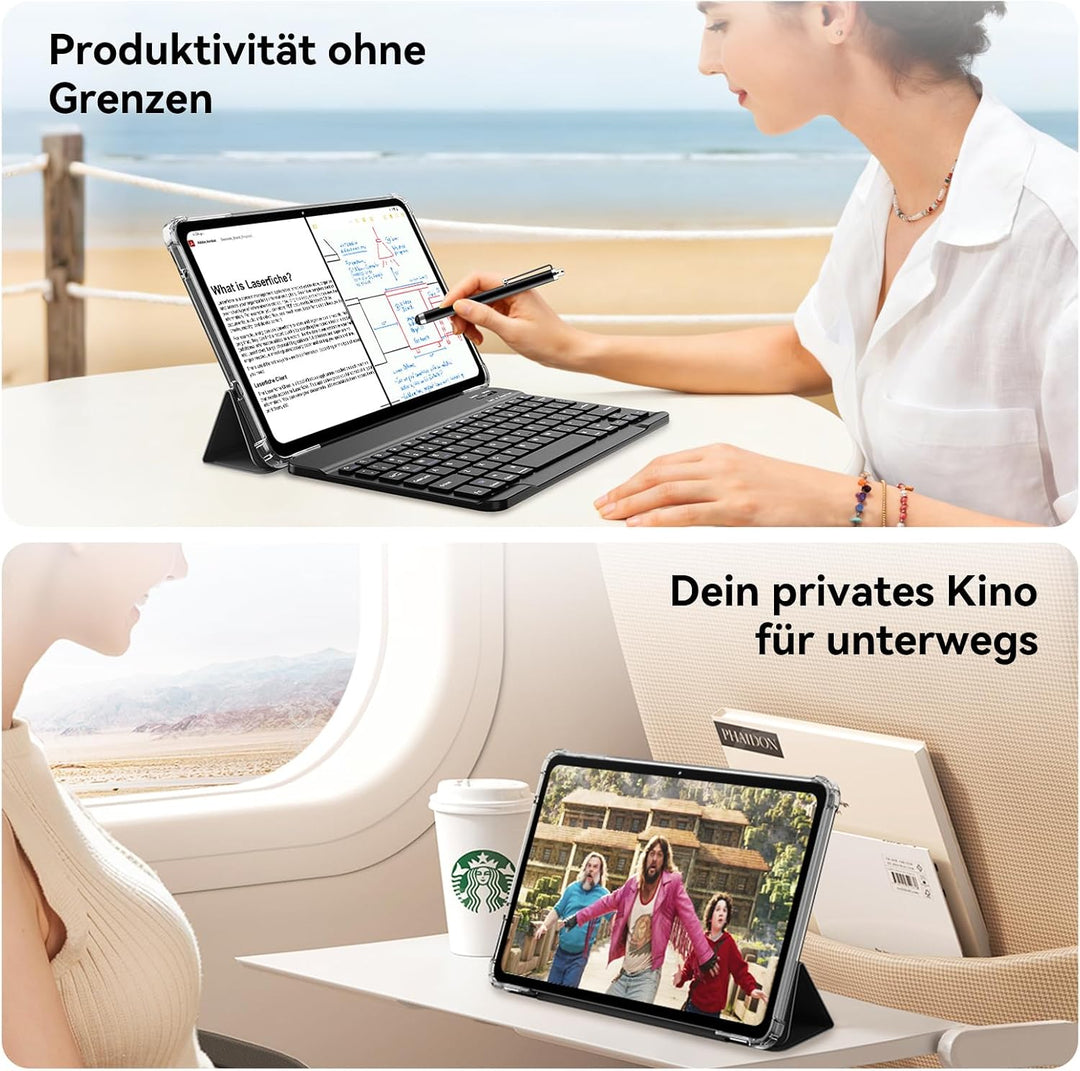 Blackview Mega2 12 Zoll Tablet mit Tastatur, 2K FHD+ Grosses Display, 18GB RAM + 256GB ROM, Gaming T