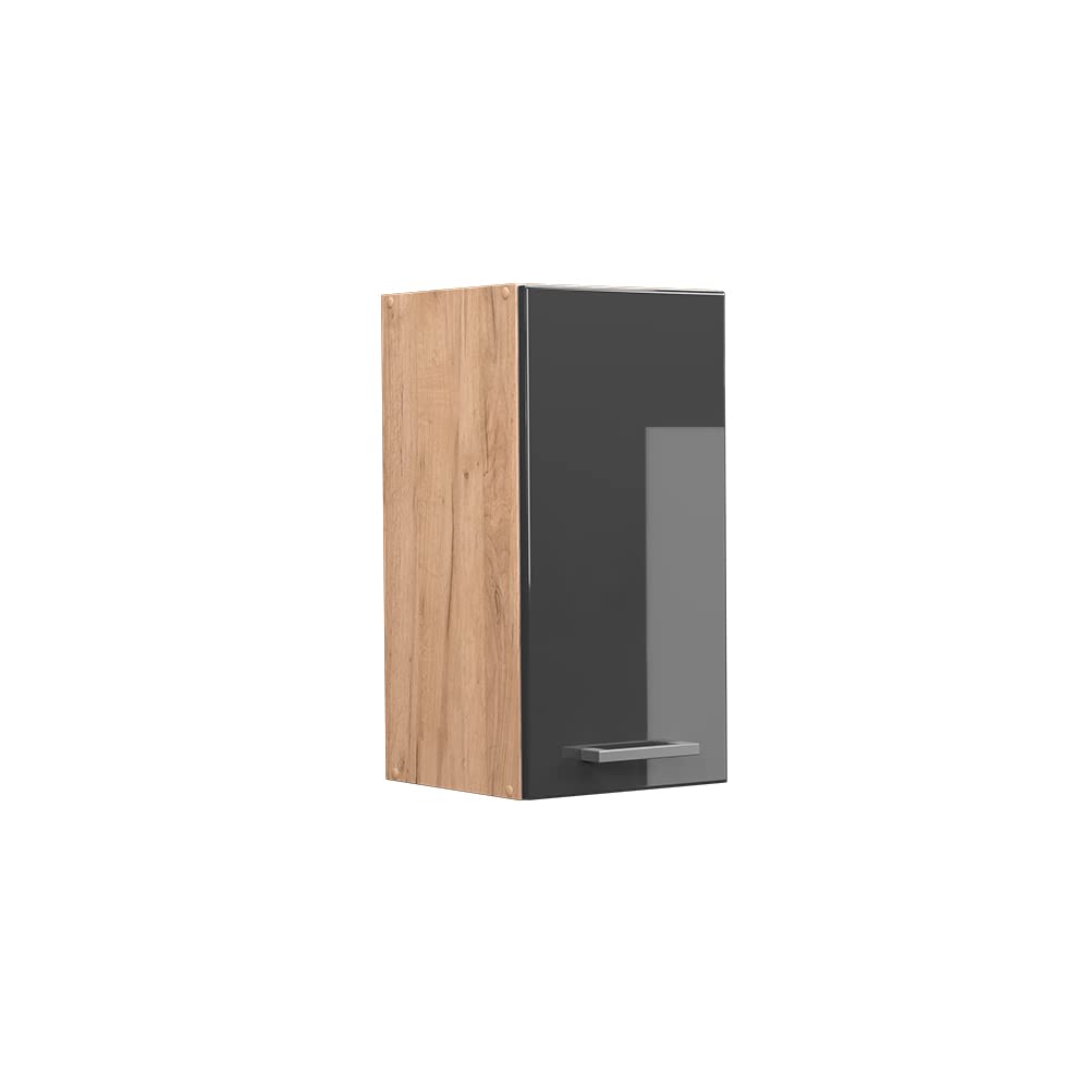 Vicco Hängeschrank R-Line, Anthrazit Hochglanz/Goldkraft Eiche, 30 cm Anthrazit Hochglanz Hängeschra