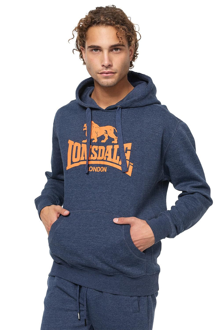 Lonsdale Herren Gledfield Sweatshirt L Marl Navy/Orange, L Marl Navy/Orange