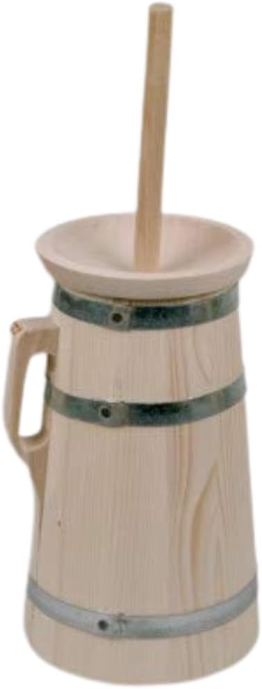 HOFMEISTER® Butterfass aus Holz, für 3 Liter Sahne, Butter selber Machen, authentische Böttcherware