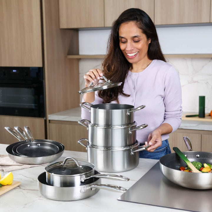 Cook&Pan Pfannenset Induktion - Edelstahl mit [Greenshield] Antihaftbeschichtung PFAS & Teflon-frei