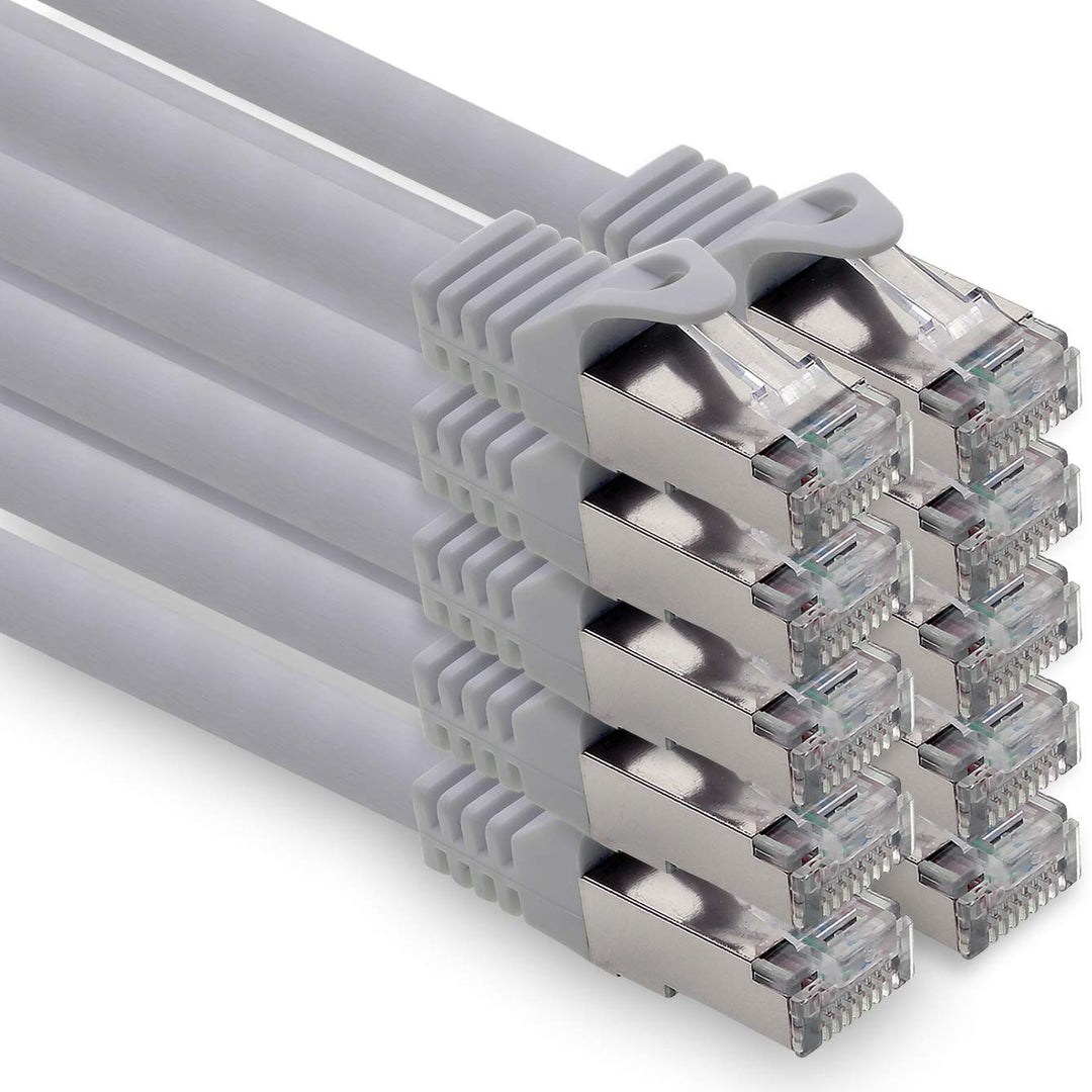 7,5m - grau - 10 Stück CAT.7 Computer Ethernet Kabel Netzwerkkabel (Rohkabel) Patchkabel S-FTP LSZH