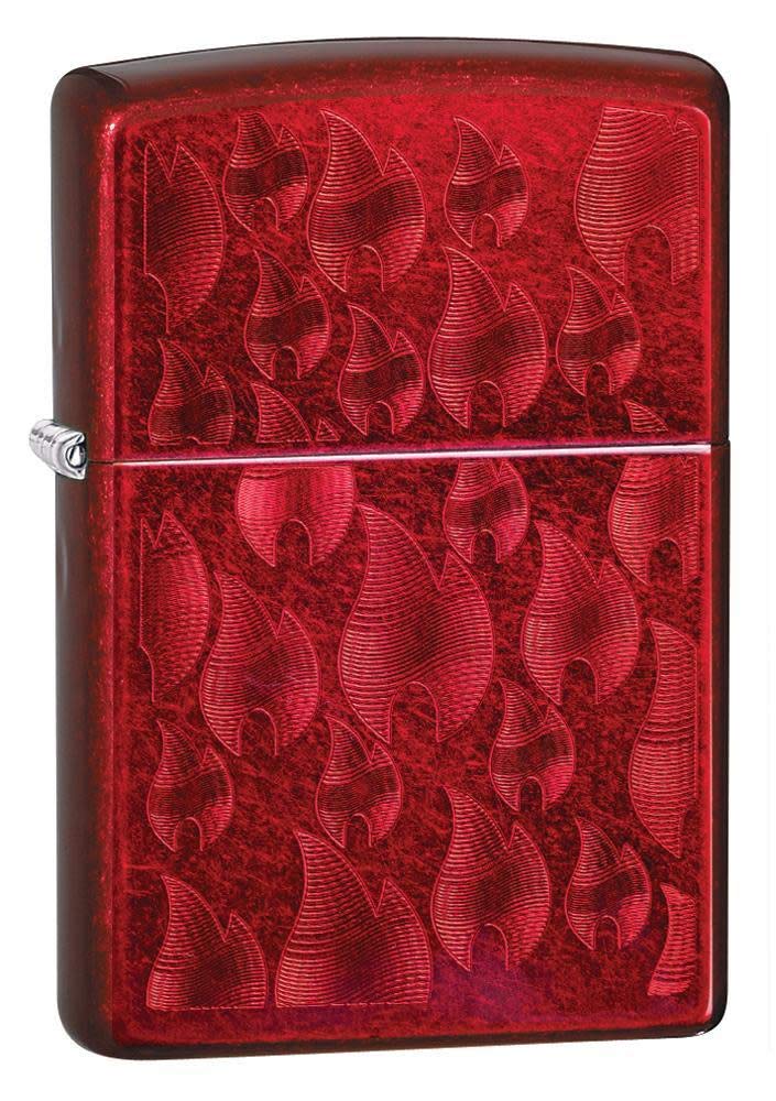 Zippo 29824 Sturmfeuerzeug mit Eisflammen-Design, Unisex, Rot, Rot