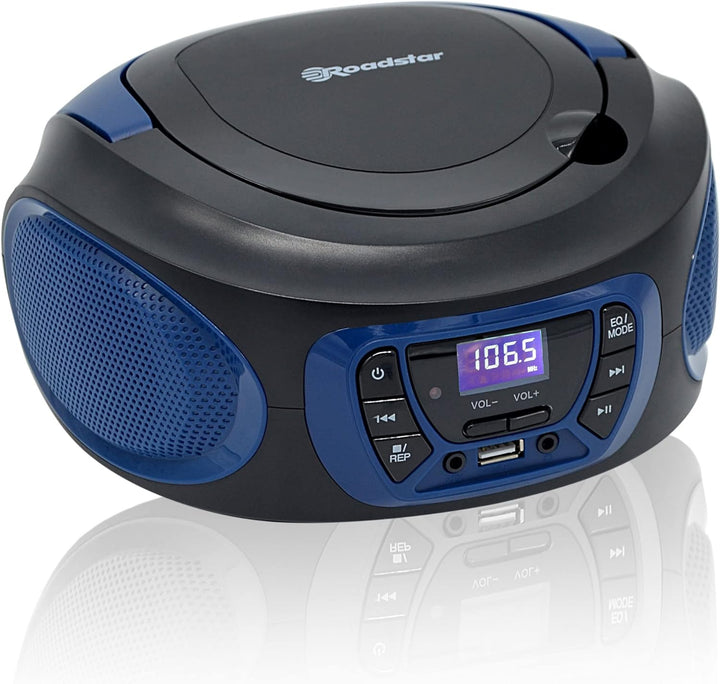 Roadstar CDR-365U/BL Tragbarer Radio-CD-Spieler Digital FM PLL, Boombox-CD-Spieler, CD-R, CD-RW, CD-