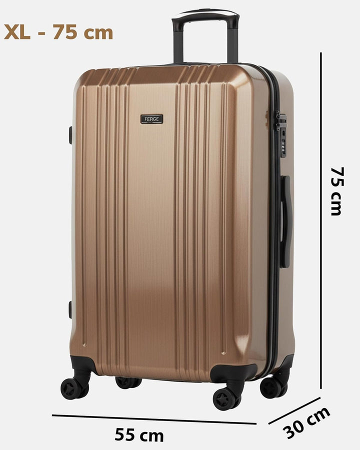 FERGÉ XL Grosser Koffer Hartschale mit TSA Schloss Cannes Rollkoffer Reise-Koffer 77 cm Hartschalenk