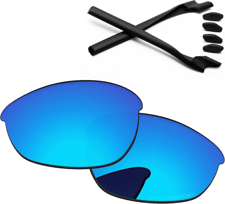 PapaViva Ersatzgläser und Gummi-Sets für Oakley Half Jacket 2.0 OO9144 Eisblau Polarisiert, Eisblau