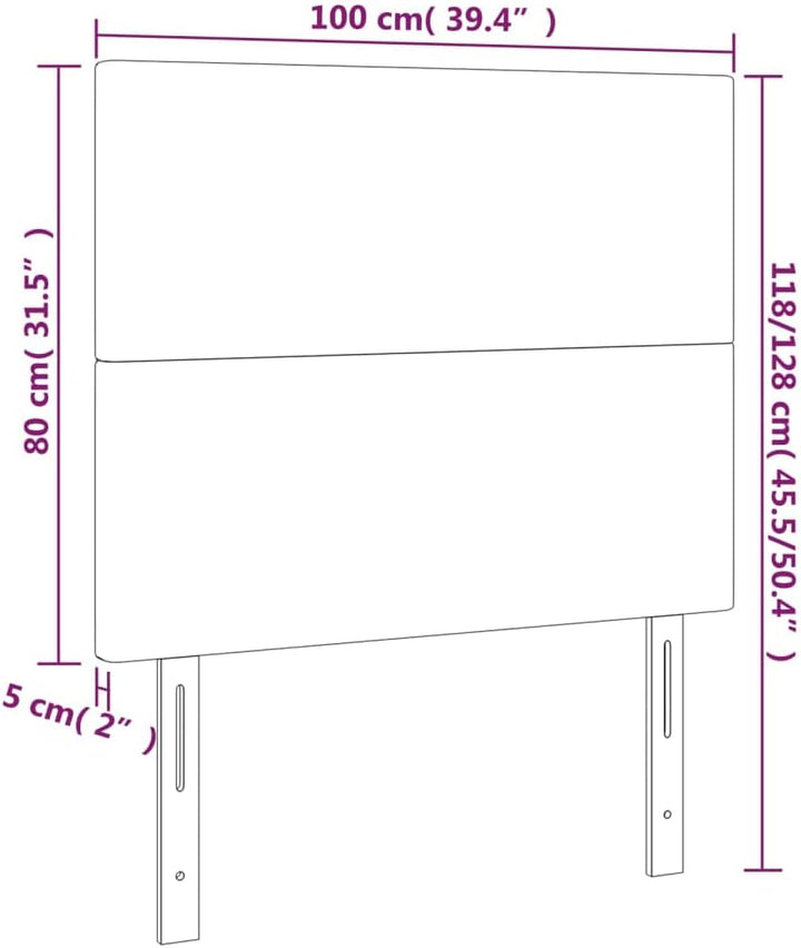 vidaXL Kopfteil 2 STK., Bettkopfteil mit Holzbeinen, Höhenverstellbar Polsterkopfteil für Bett, Bett