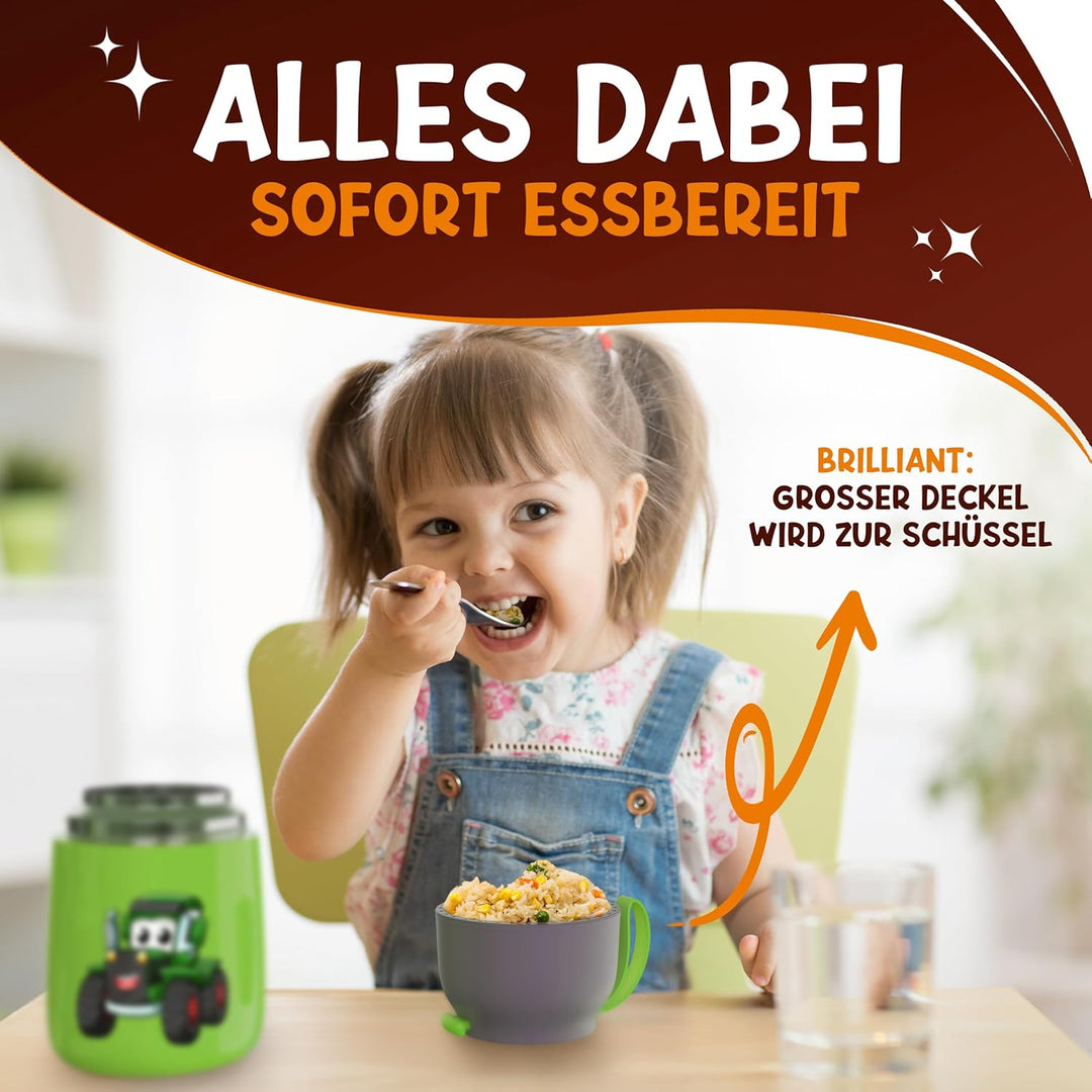 Thermobehälter für Essen Kinder – 500ml – 100% auslaufsicher - Warmhaltebehälter Essen Edelstahl – T