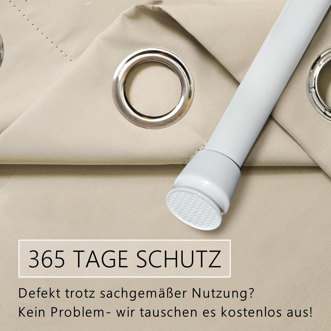 tinycurtains, Türvorhang mit Teleskopstange, einfache Montage in nur 1 Minute ohne Bohren(Türgardine