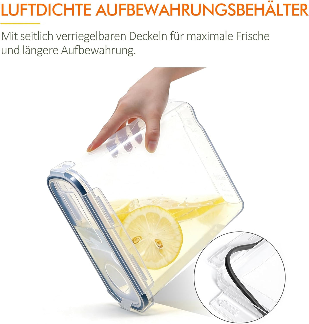 GREELUE Vorratsdosen mit Deckel Luftdicht Set, 4 Stück 4L Aufbewahrungsbox | Mit Deckel Küche, BPA-f