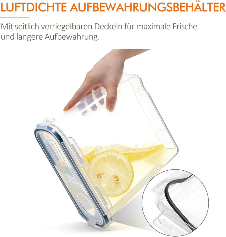 GREELUE Vorratsdosen mit Deckel Luftdicht Set, 4 Stück 4L Aufbewahrungsbox | Mit Deckel Küche, BPA-f