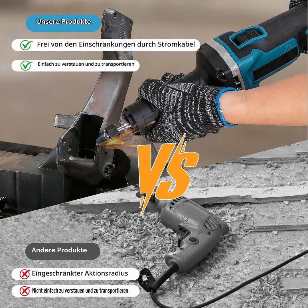 Akku Geradschleifer Kompatibel mit Makita 18V Batterie, Professional Multifunktionswerkzeug Brushles