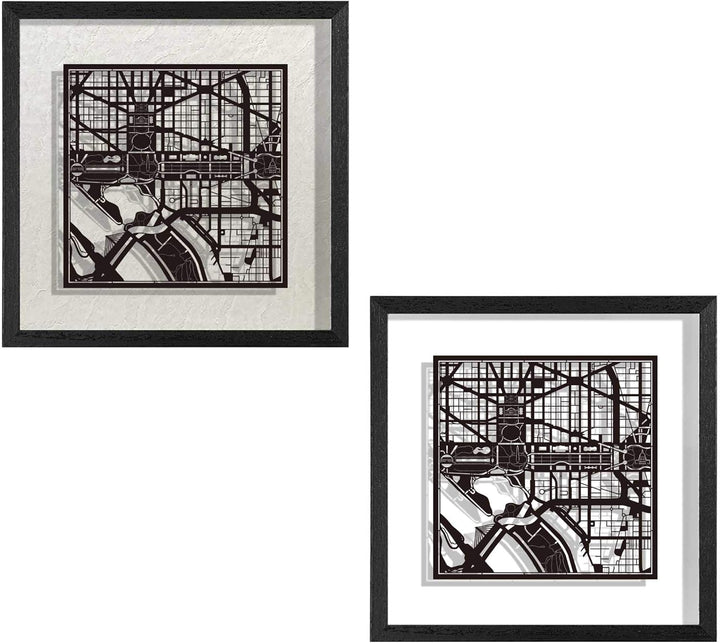 O3 DESIGN STUDIO - Marco de Papel para mapas, 22,8 x 22,8 cm, en Caja de Regalo, Fondo, autocambiant