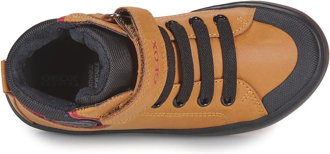 Geox Jungen J Gisli Boy F Sneaker 29 EU Dk Yellow Black, 29 EU Dk Yellow Black