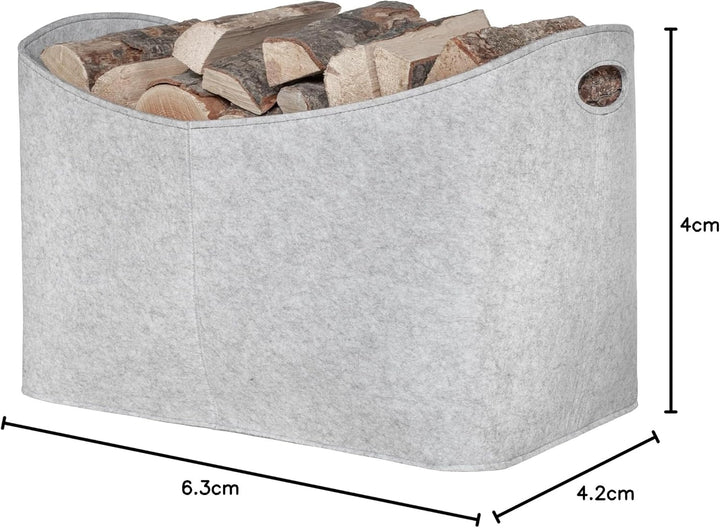 Rubberneck Kaminholztasche Gross 3XL - Filz Aufbewahrungtasche für Kaminholz, Zeitungen - Masse 63 x