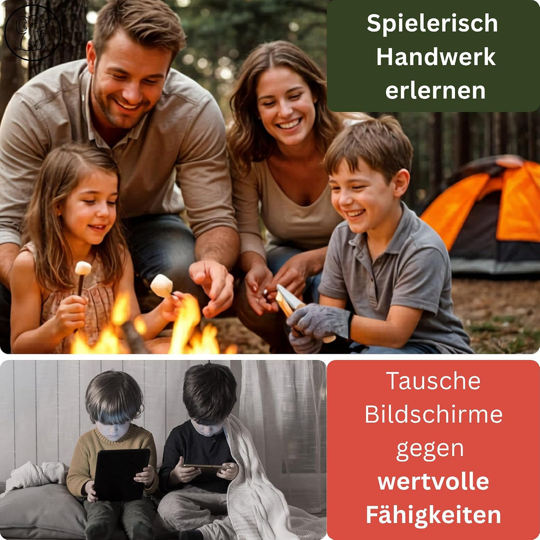 Eli® Lindenholz - Schnitzfiguren zum Schnitzen inkl. Schnitzanleitung für Kinder - Bastelset - Schni