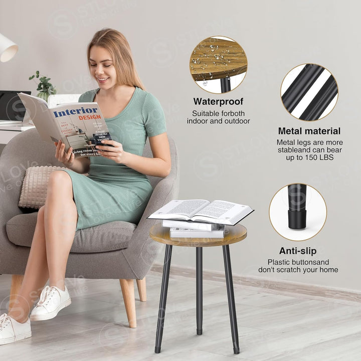 STLOVe Pflanzenhocker, Blumentopf Beistelltisch Rund, Couchtisch, Sofatisch, Blumenhocker Pflanzenst