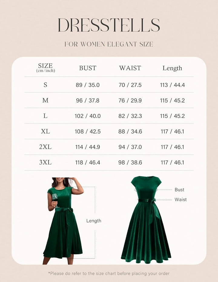 DRESSTELLS Cocktailkleider für Damen, formelle Hochzeit, Gast, Kirche, bescheidene Abschlussfeier, P