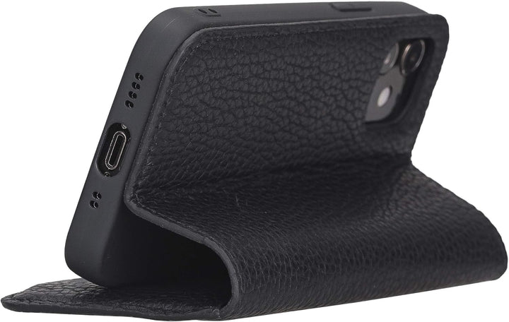 Solo Pelle aufklappbare Lederhülle kompatibel für iPhone 12 Mini in 5.4 Zoll inkl. 1 Kartenfach für