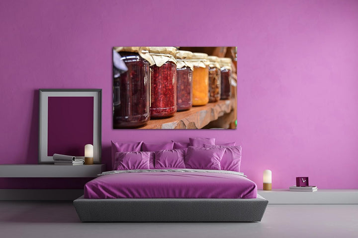 deyoli Eingelegte Früchte Format: 80x60 als Leinwand, Motiv fertig gerahmt auf Echtholzrahmen, Hochw