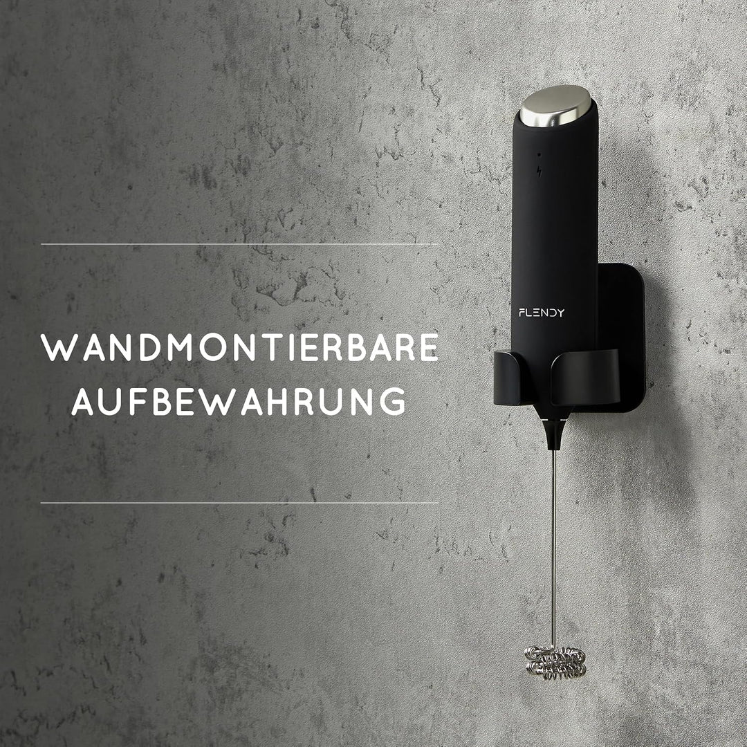Wiederaufladbarer Hand Milchaufschäumer Stab, Aufschäumer Stab mit USB-C Ladehalterung, Mini Milchau
