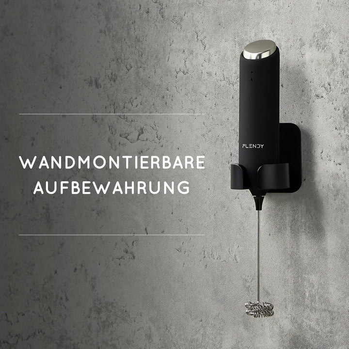 Wiederaufladbarer Hand Milchaufschäumer Stab, Aufschäumer Stab mit USB-C Ladehalterung, Mini Milchau