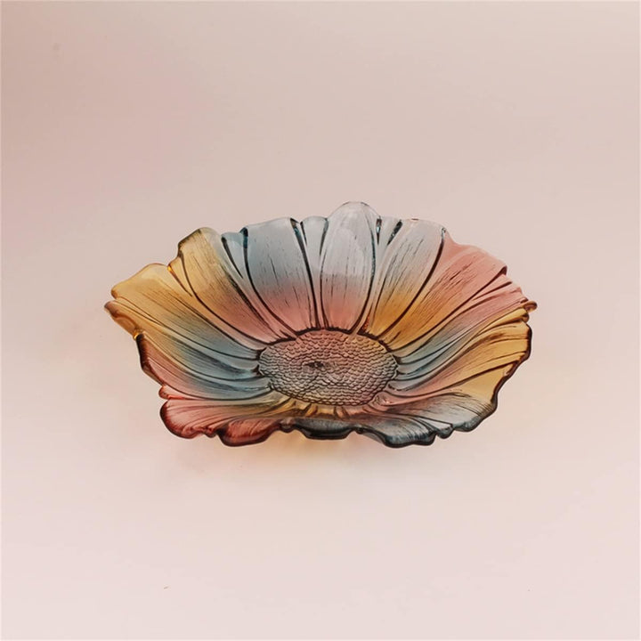 Amslan Large Glass Fruit Plate Dinner Bowl Salad Plate Colourful Snack Dessert Plate Wedding Candy P