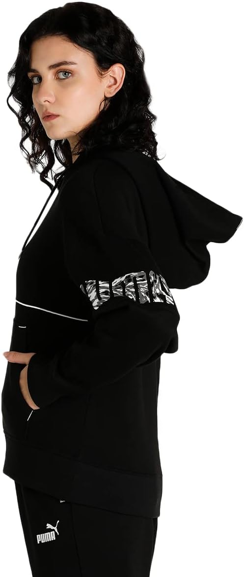 PUMA Damen Power Safari Hoodie FL Sweatshirt, M Schwarz