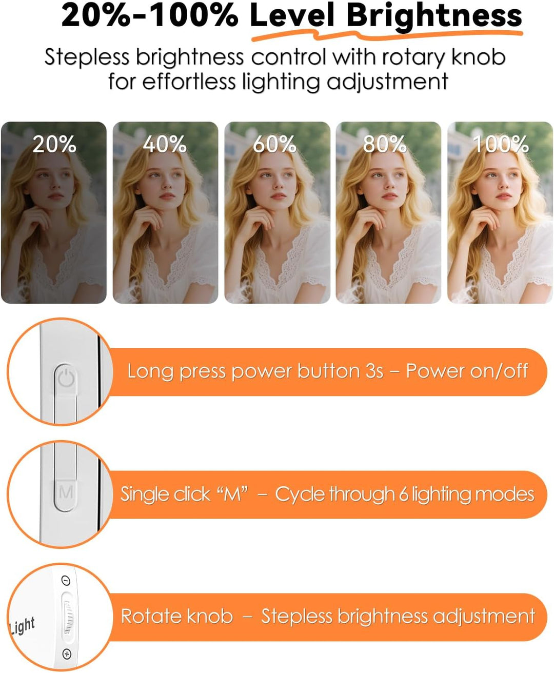 CloudValley Magnetisches Selfie Licht mit Spiegel, 3-in-1 Tragbares LED Ringlicht für iPhone & Andro