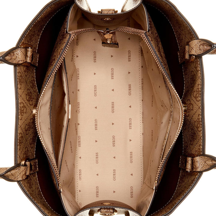 GUESS Meridian Handtasche 32 cm Latte-logo, Latte-logo
