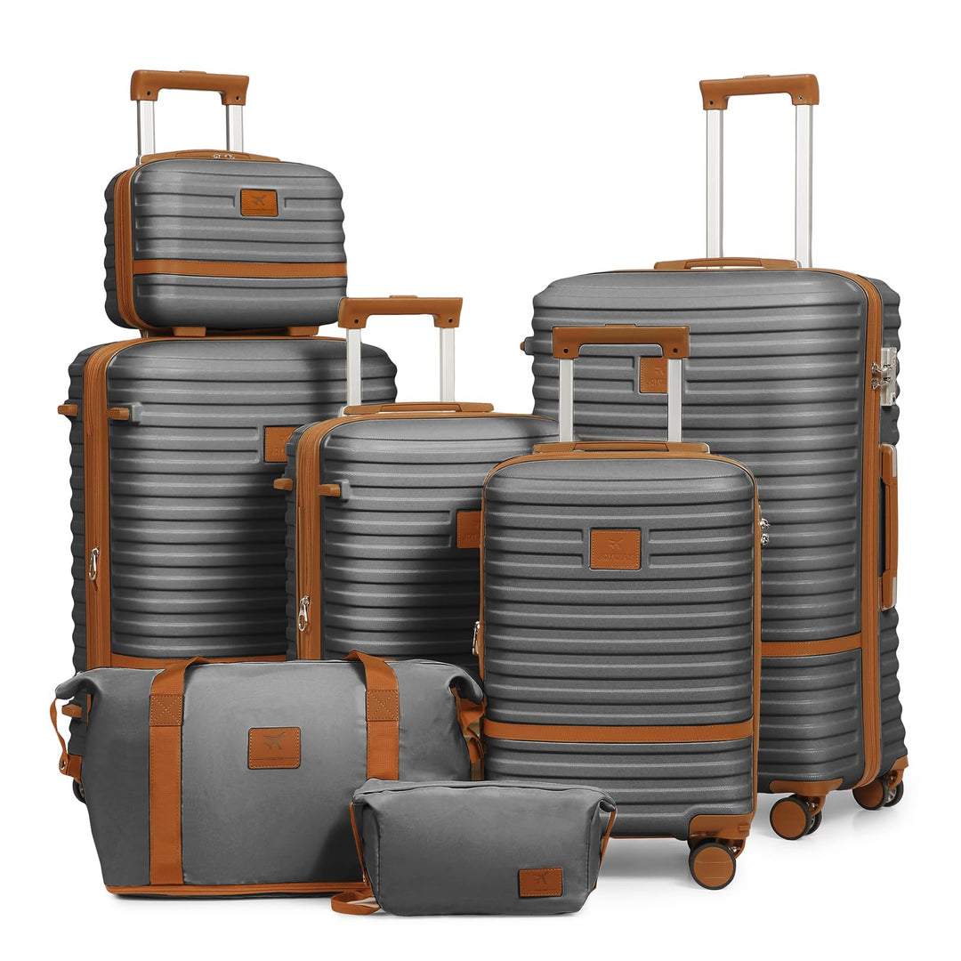 Joyway Kofferset Reisekoffer Set 7tlg Hartschale mit Beautycase Kosmetikkoffe mit 4 Rollen und TSA-S