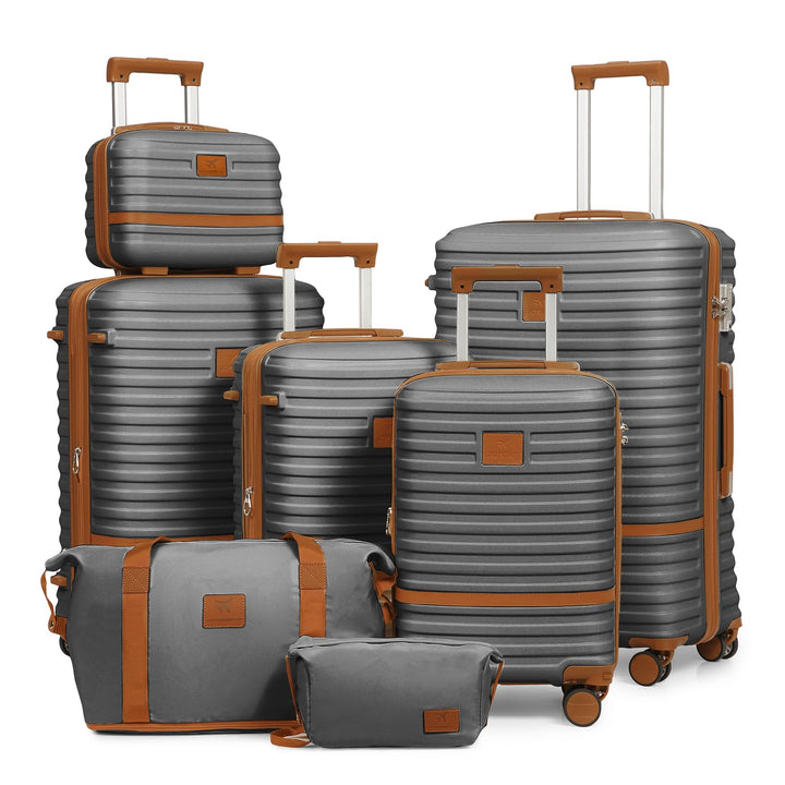 Joyway Kofferset Reisekoffer Set 7tlg Hartschale mit Beautycase Kosmetikkoffe mit 4 Rollen und TSA-S