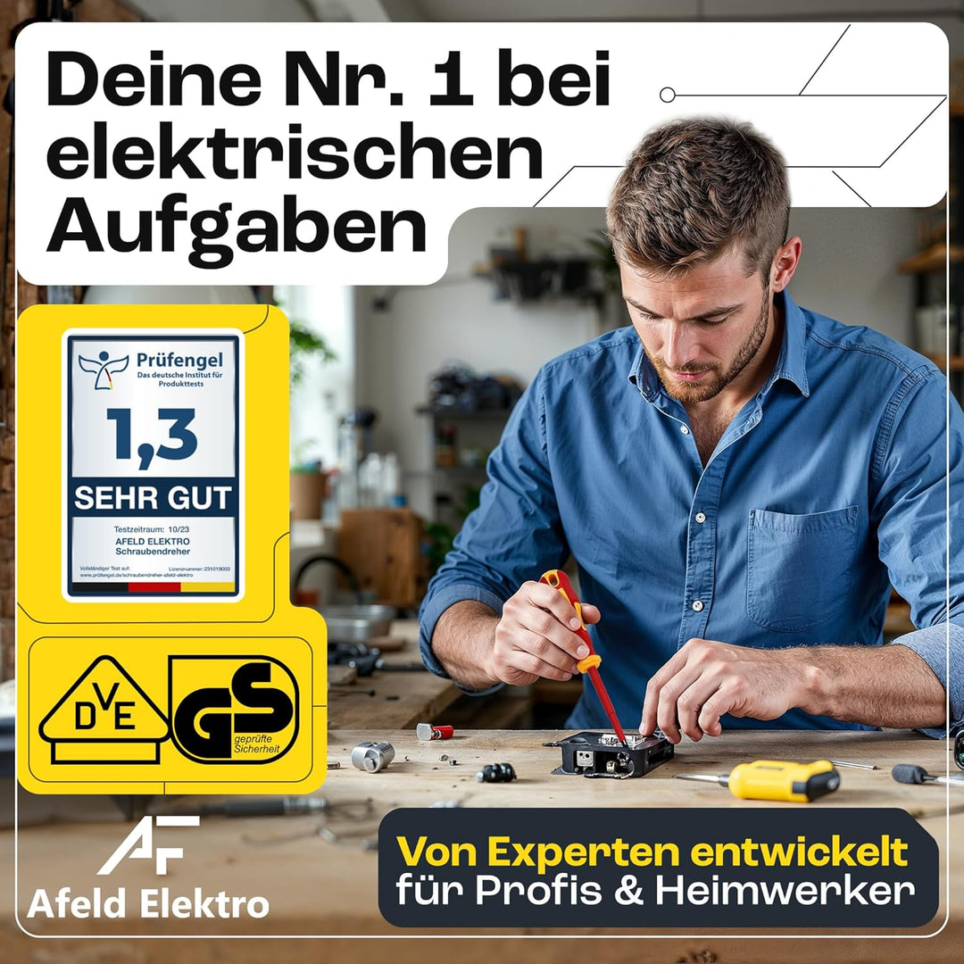 VDE Schraubendreher Set magnetisch - 6-teilig - 3 Kreuz - 3 Schlitz - isoliert bis 1000 V - Hergeste