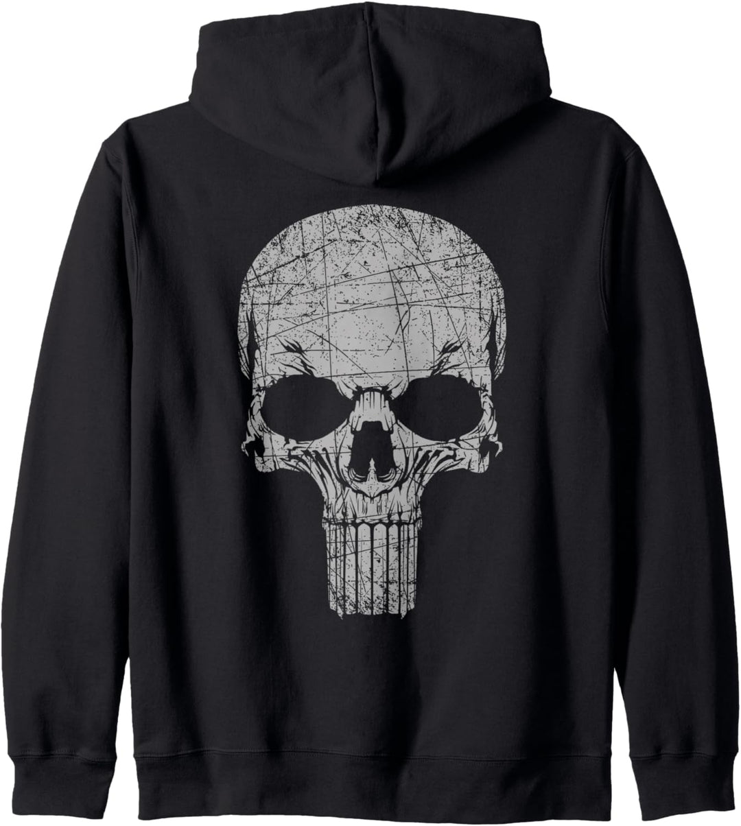 Backprint Vintage Totenkopf Kapuzenjacke