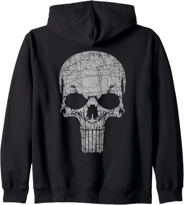 Backprint Vintage Totenkopf Kapuzenjacke