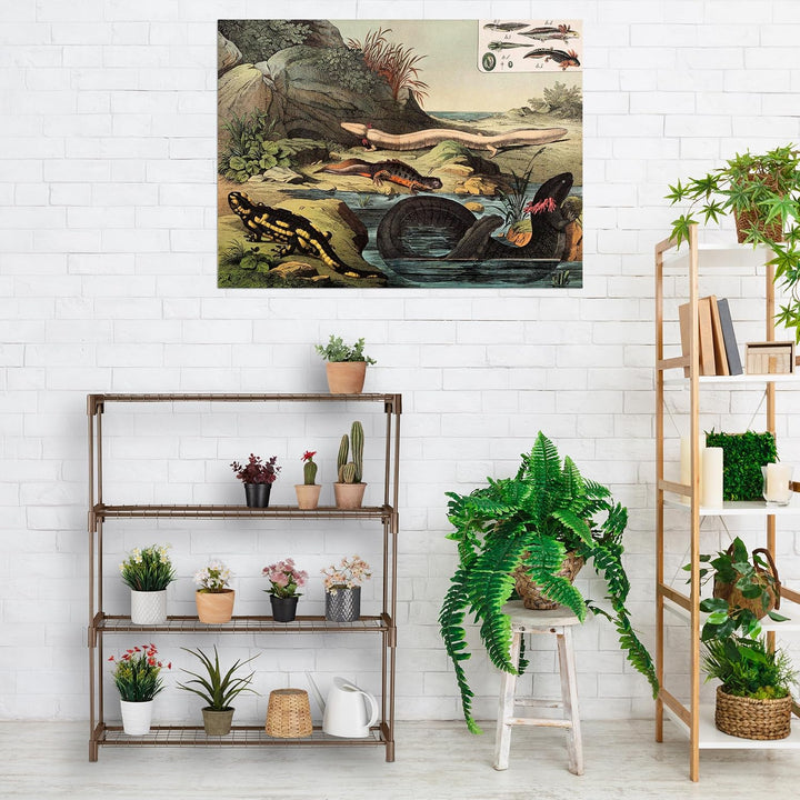 Relaxdays Blumenregal, 4 Ablagen, Blumen- & Pflanzentöpfe, Metall & Kunststoff, HxBxT: 106x91x28 cm,