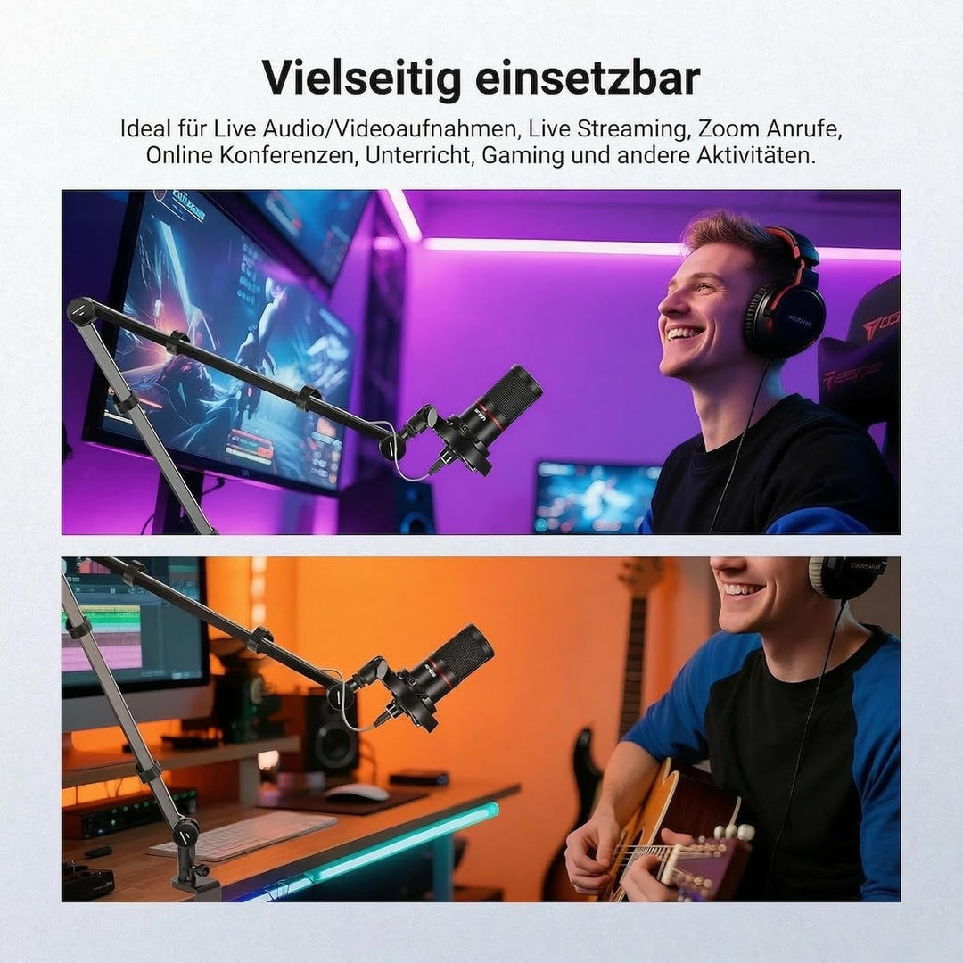NEEWER BASICS Mikrofon Boom Arm, 78cm flexibler Microphone Tischständer Halterung, kompatibel mit Bl