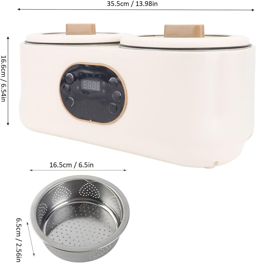Multifunktionaler Kochtopf, Electric Double Rice Cooker Lunch Maker mit 2 Innentöpfen, Touchpanel, W