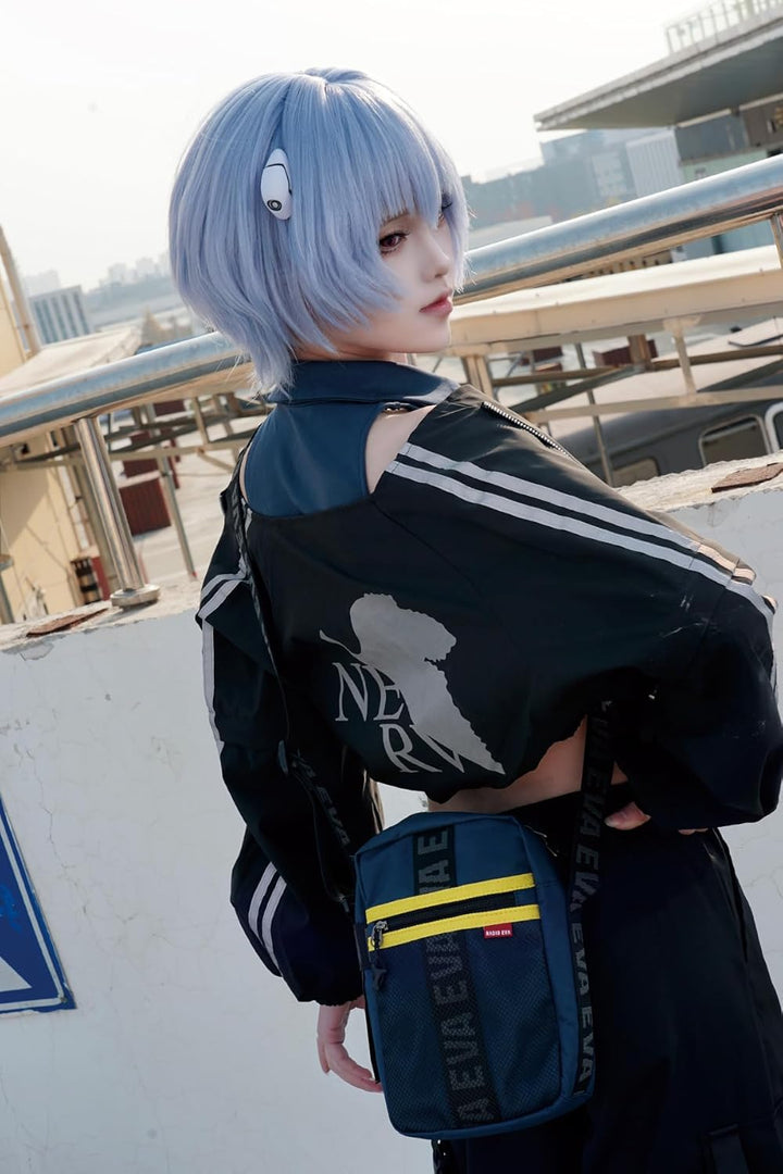 FIREFIRST x RADIO EVA - Evangelion Mini Shoulder Bags Schule Schultertaschen Blau W15×H23×D8（cm）, Bl