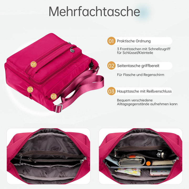 DIRRONA Damen Umhängetasche Casual Gross Kapazität Schultertasche Wasserdicht Damen Reise Arbeit Läs