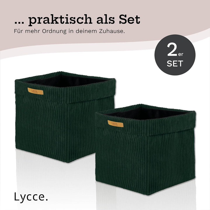 Lycce Kallax Boxen Cord 2er Set| Kallax Einsatz 33 x 33 x H31 cm | Aufbewahrungsbox mit entfernbarem