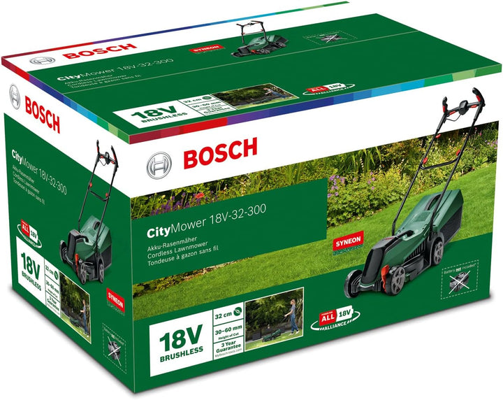 Bosch Home and Garden Bosch Akku-Rasenmäher CityMower 18V-32-300 (18 Volt, P4A System, ohne Akku, Bü