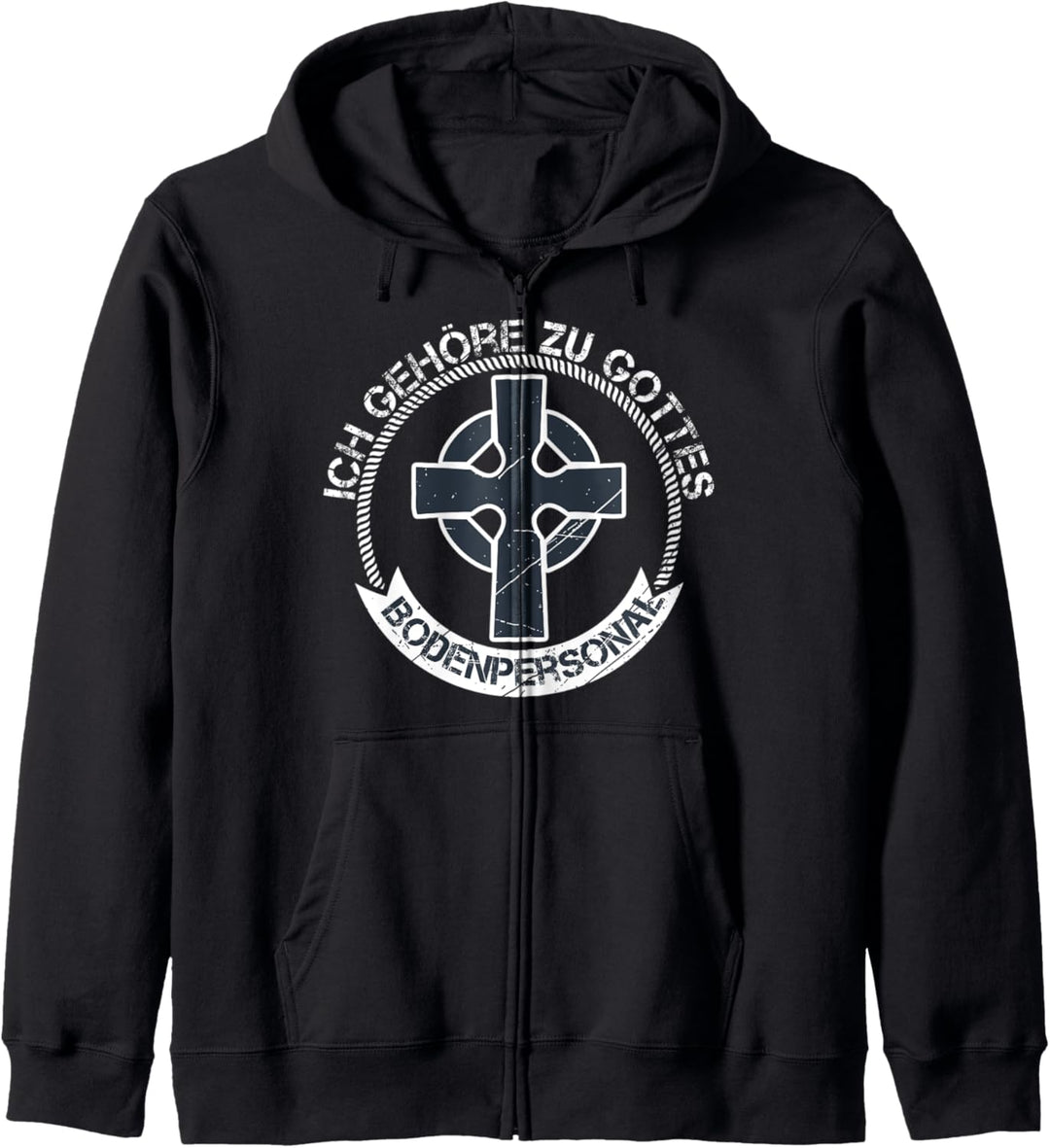 Ich gehöre zu Gottes Bodenpersonal Pfarrer Geschenke Kirche Kapuzenjacke