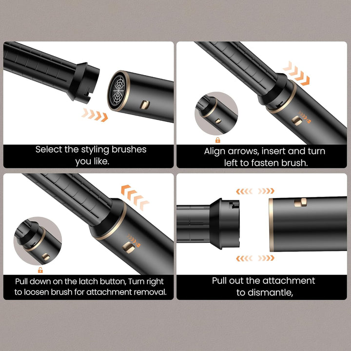 Hair Styler Set 5 in 1 hairstyler 5 in 1 mit Rundbürstenföhn, Warmluftbürste, Föhnbürste, Haartrockn