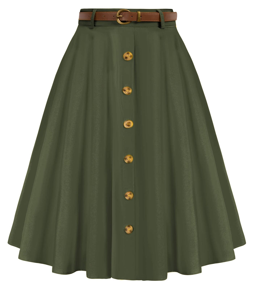 Belle Poque Damen Rock Armeegrün S, Armeegrün S