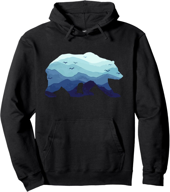 Bär Natur Berge Grizzly Wandern Camping Outdoor Geschenk Pullover Hoodie
