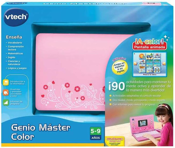 VTech Genio Master Color Bilingue Laptop für Kinder, Farbdisplay, Vokabellehrer, Mathematik, Wissens
